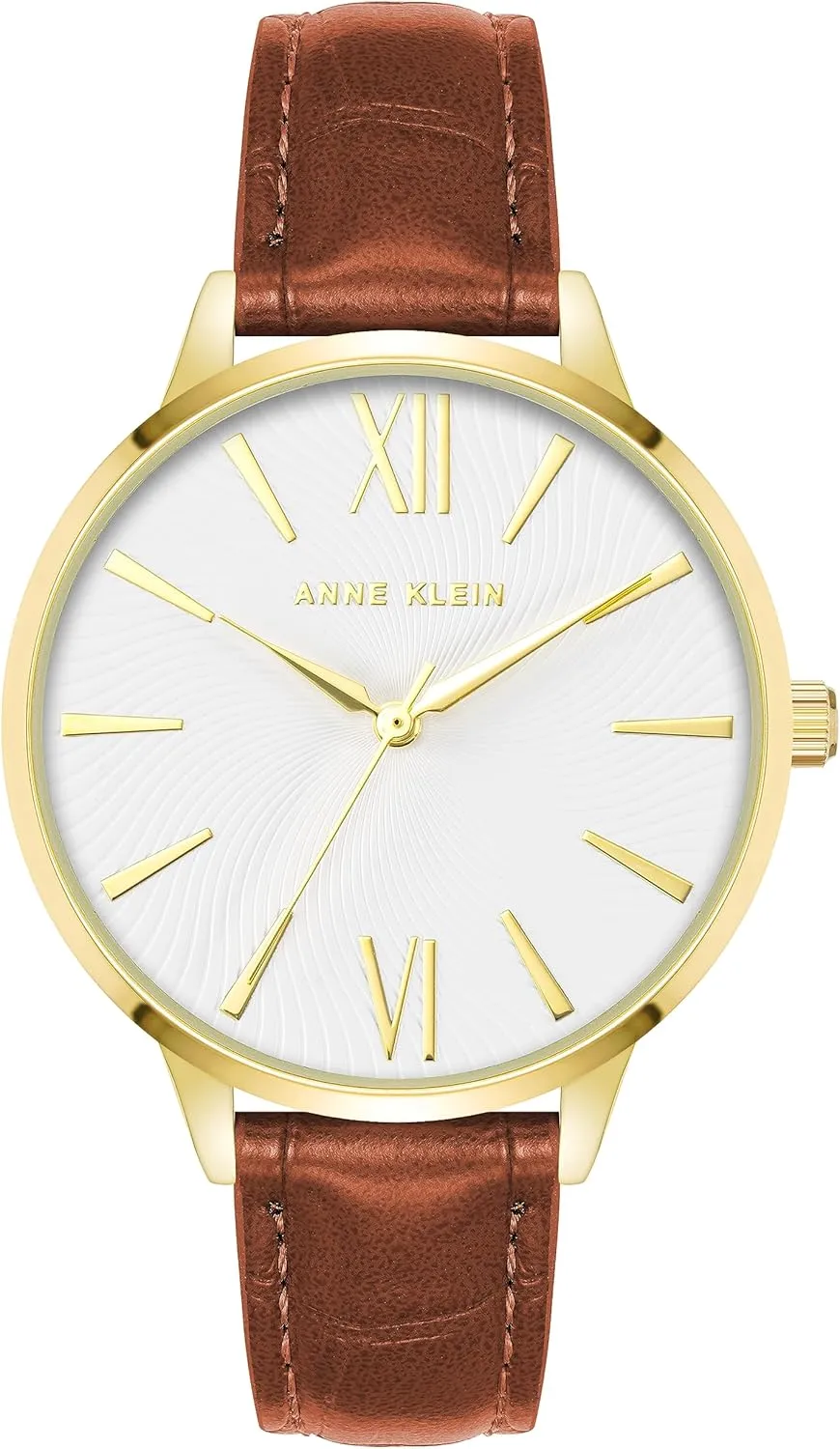 Anne Klein Women's Croco-Grain Patterned Faux Leather Strap Watch