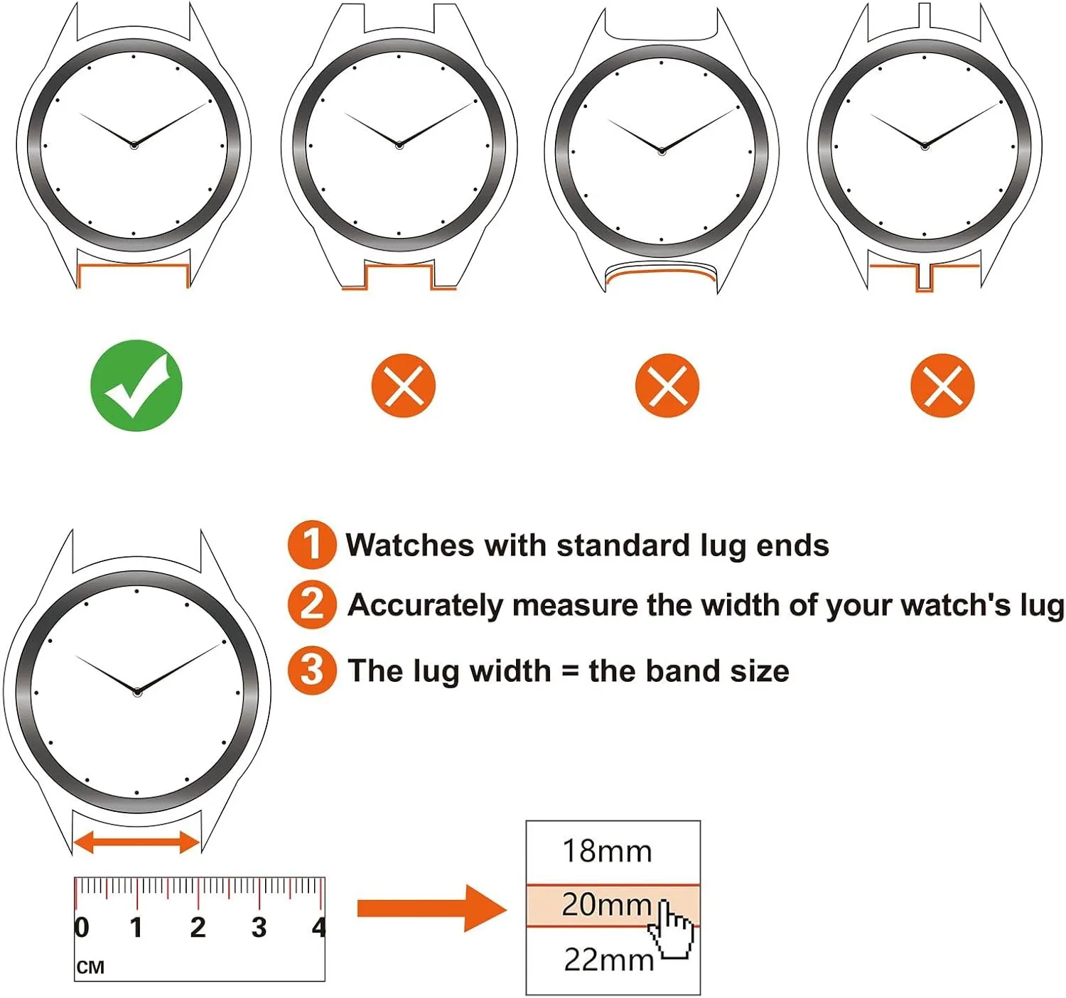 ANNEFIT Watch Bands 18mm 20mm 22mm, Premium Full Grain Leather Watch Straps for Men and Women