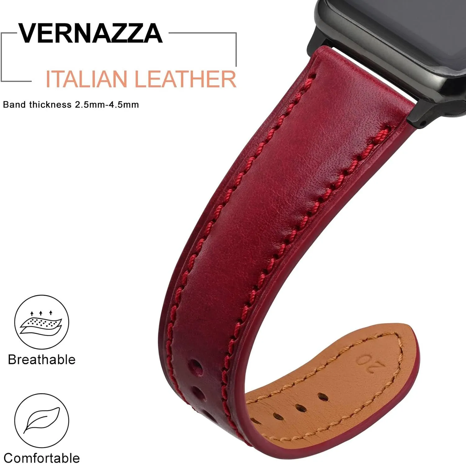 ANNEFIT Watch Bands 18mm 20mm 22mm, Premium Full Grain Leather Watch Straps for Men and Women