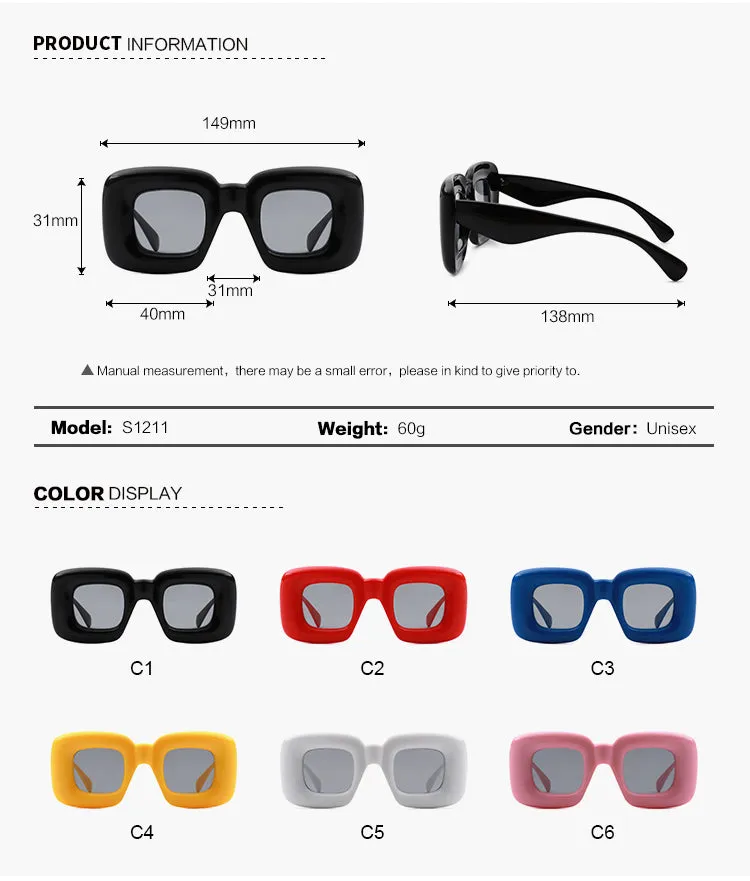 Argo - Oversized Y2K Inflated Frame One Piece Lens Sunglasses