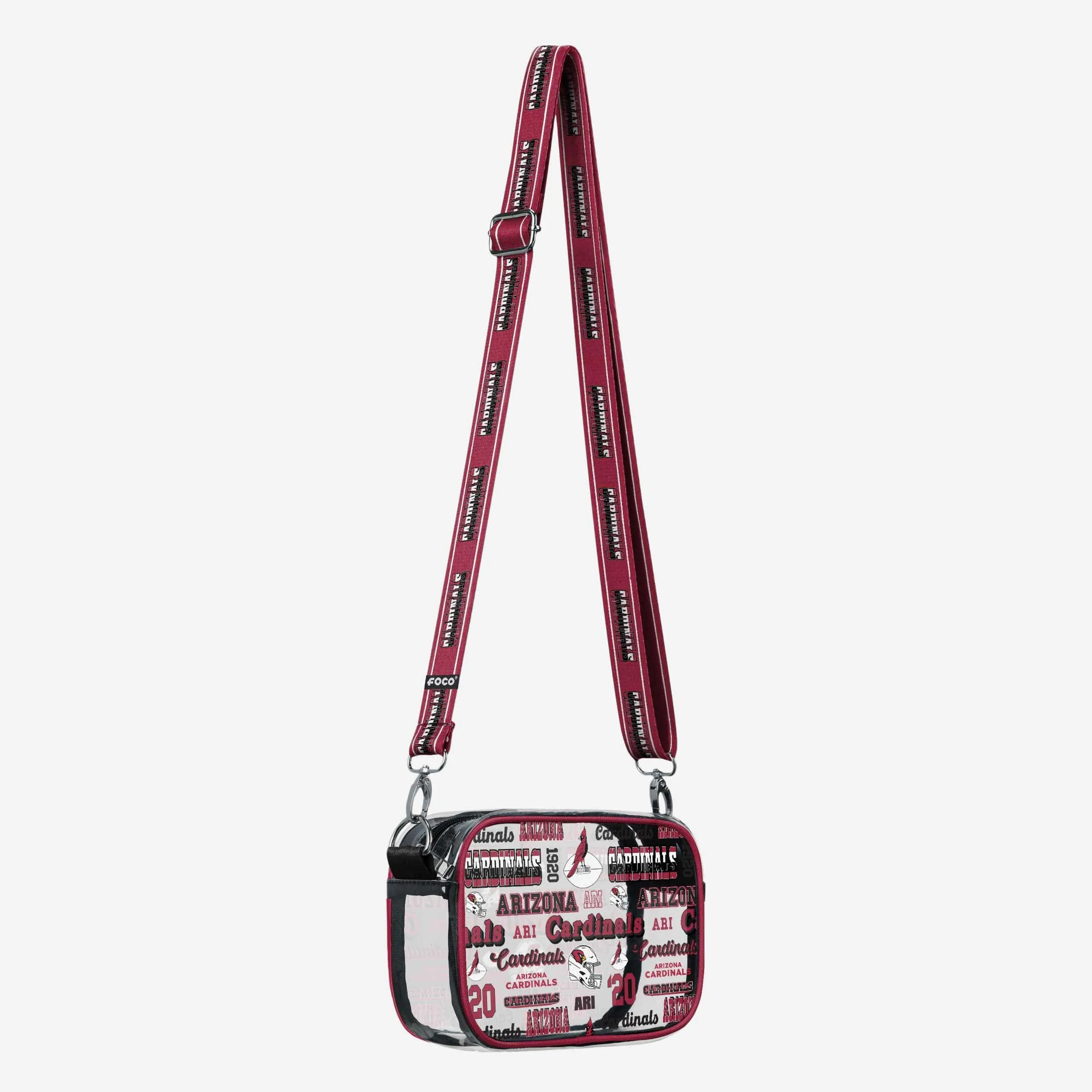 Arizona Cardinals Repeat Retro Print Clear Crossbody Bag