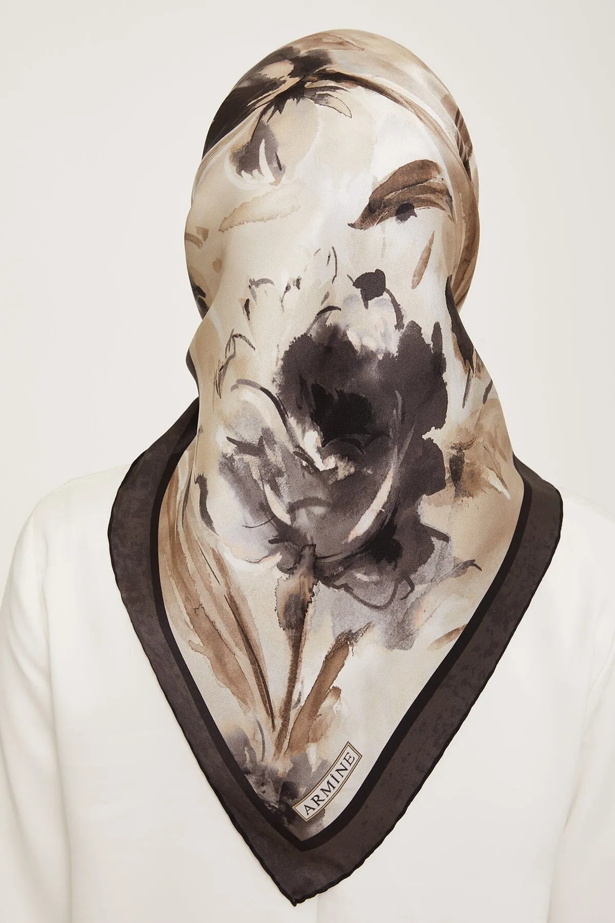 Armine Iris Floral Silk Scarf #55