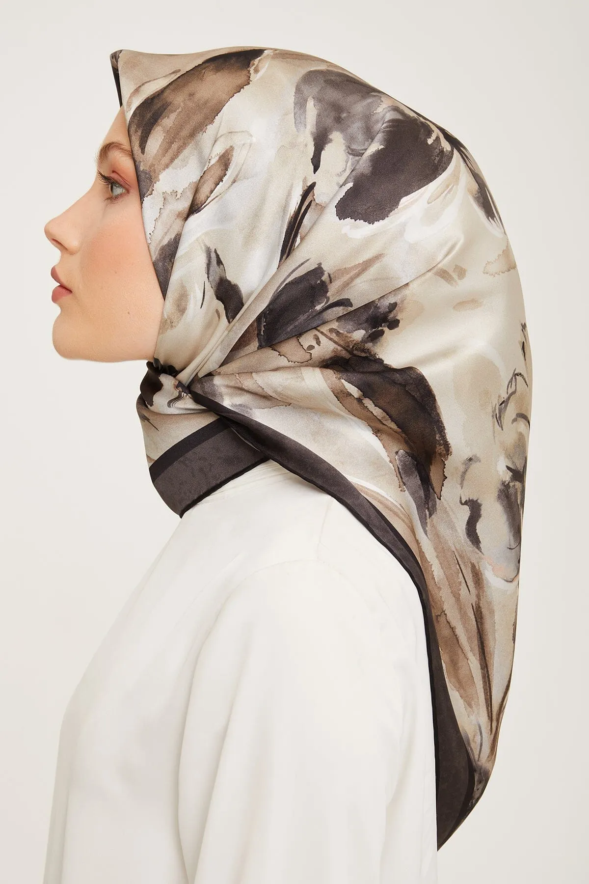 Armine Iris Floral Silk Scarf #55