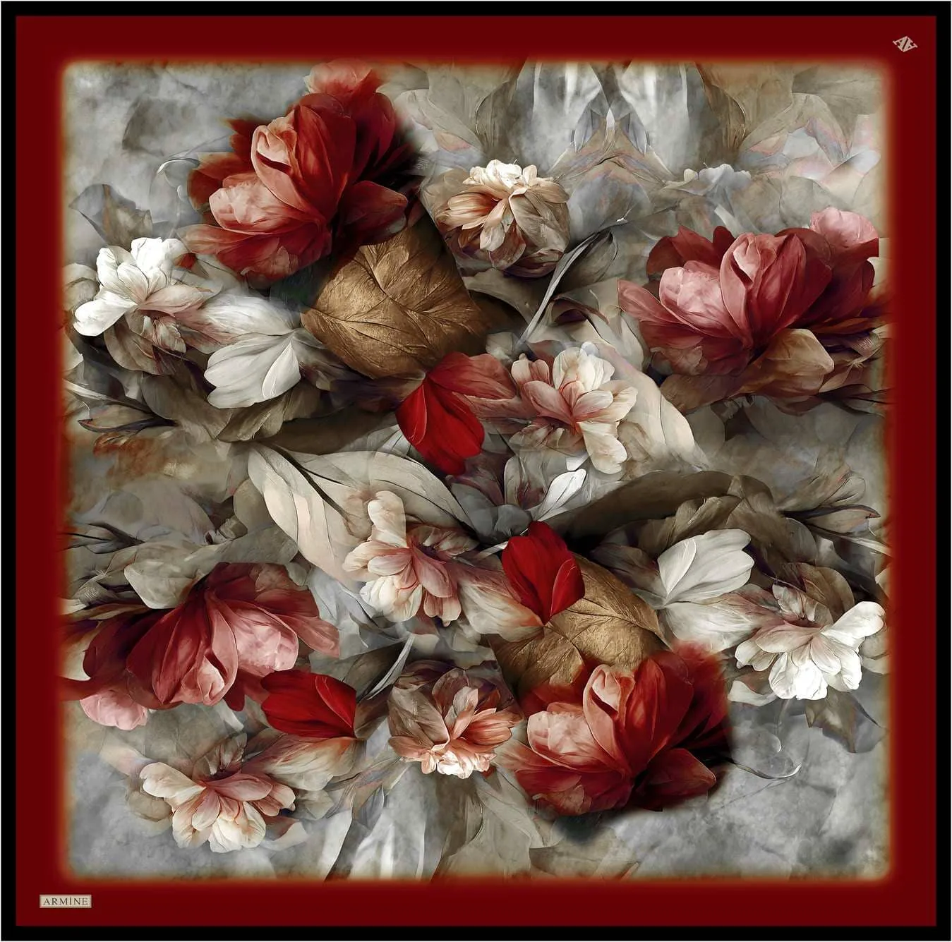 Armine Nocturne Floral Silk Scarf #3