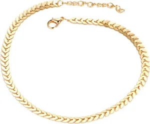 Arrow Leaf Short Choker Necklaces African Statement Jewelry 16" Extender 2"