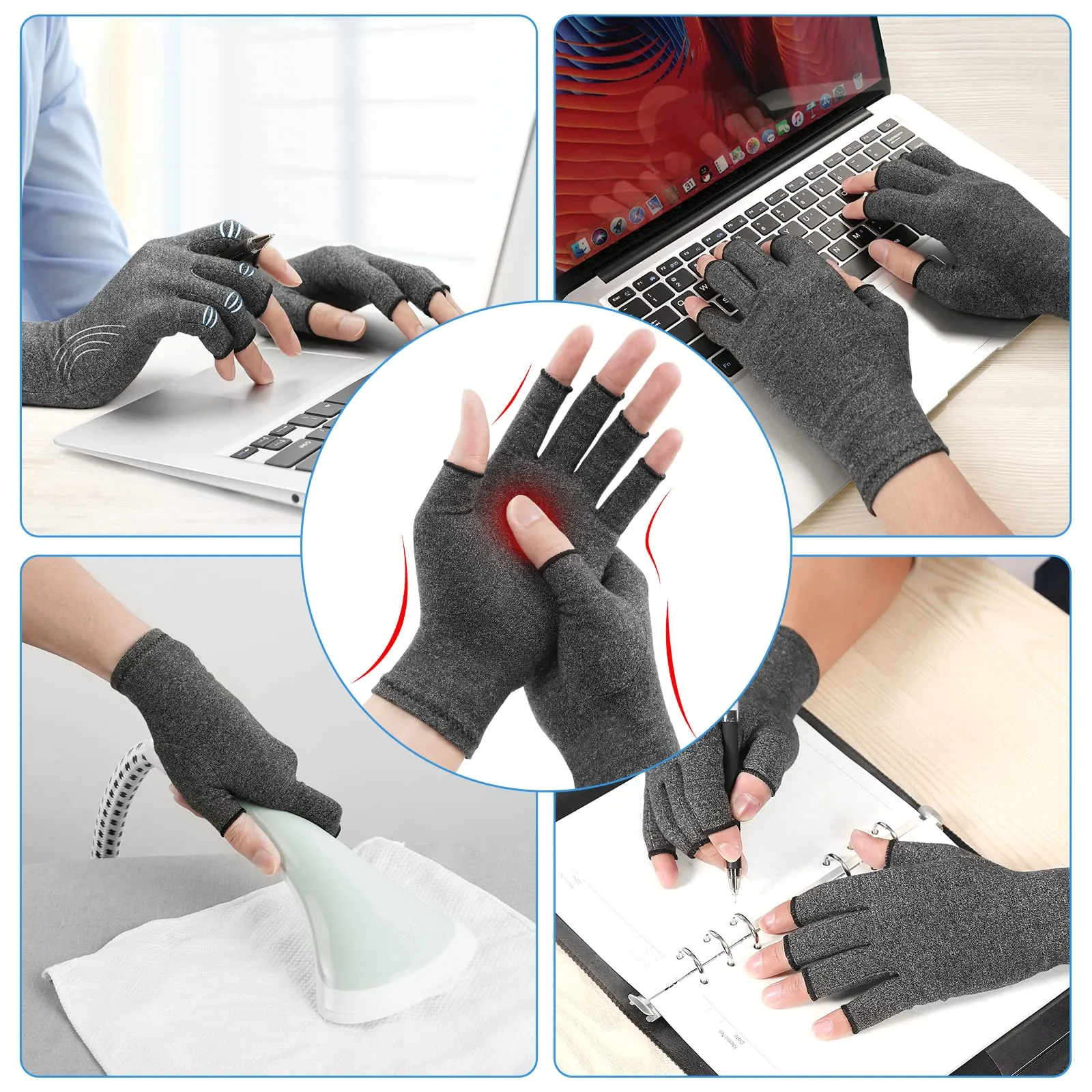 Arthritis Gloves for Women Men, Arthritis Pain Relief Gloves Fingerless Gloves Hand Warmers Gloves Compression Gloves Small