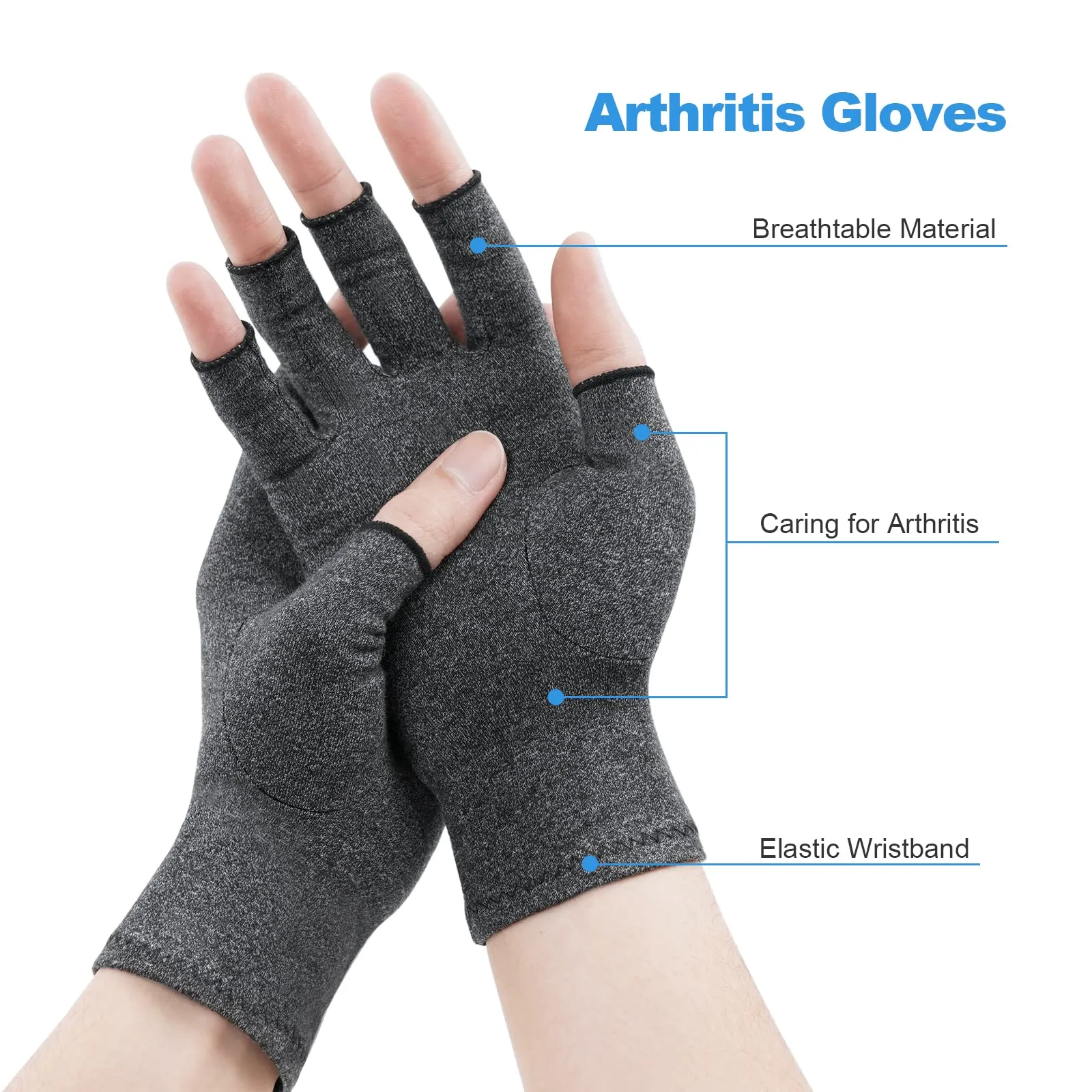 Arthritis Gloves for Women Men, Arthritis Pain Relief Gloves Fingerless Gloves Hand Warmers Gloves Compression Gloves Small