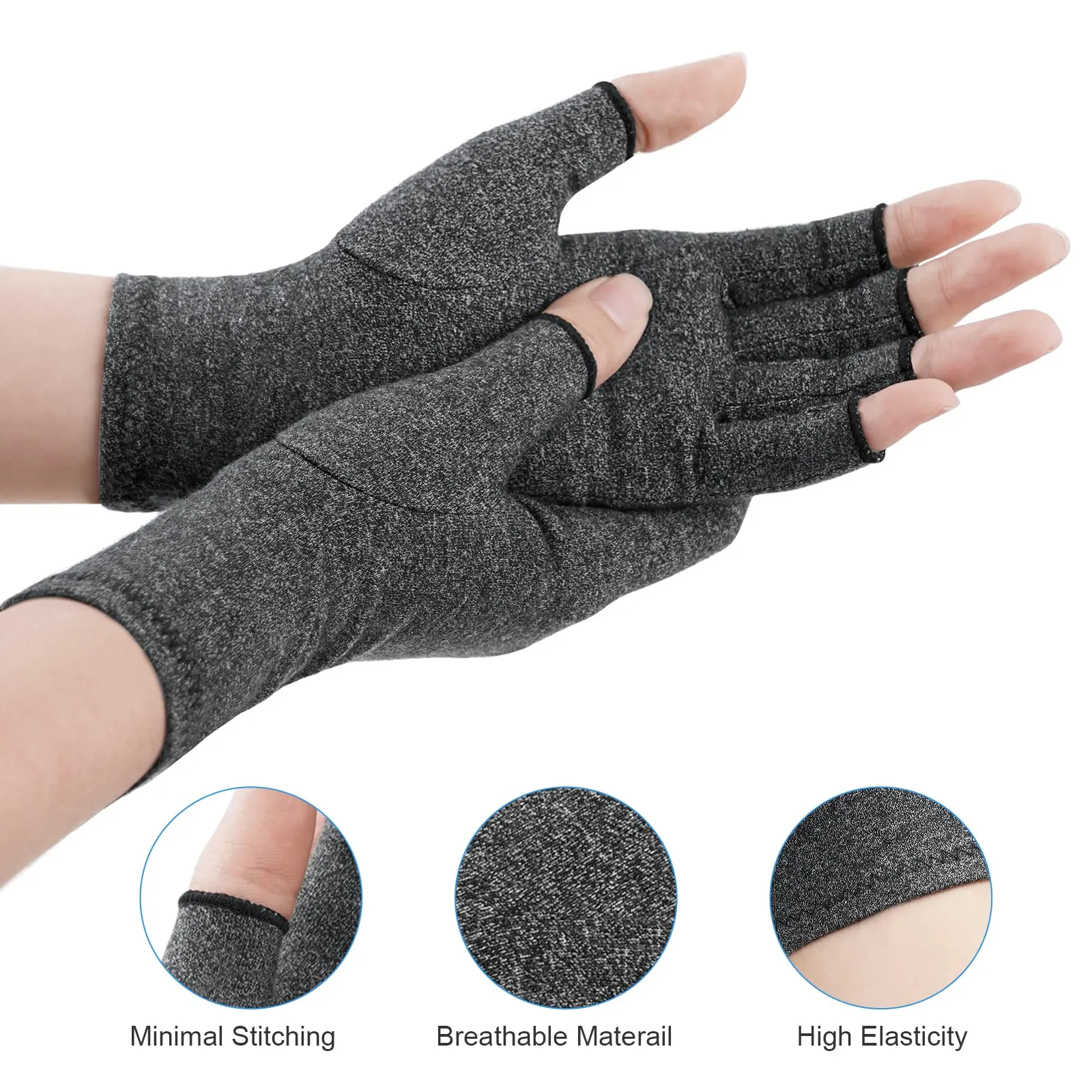 Arthritis Gloves for Women Men, Arthritis Pain Relief Gloves Fingerless Gloves Hand Warmers Gloves Compression Gloves Small