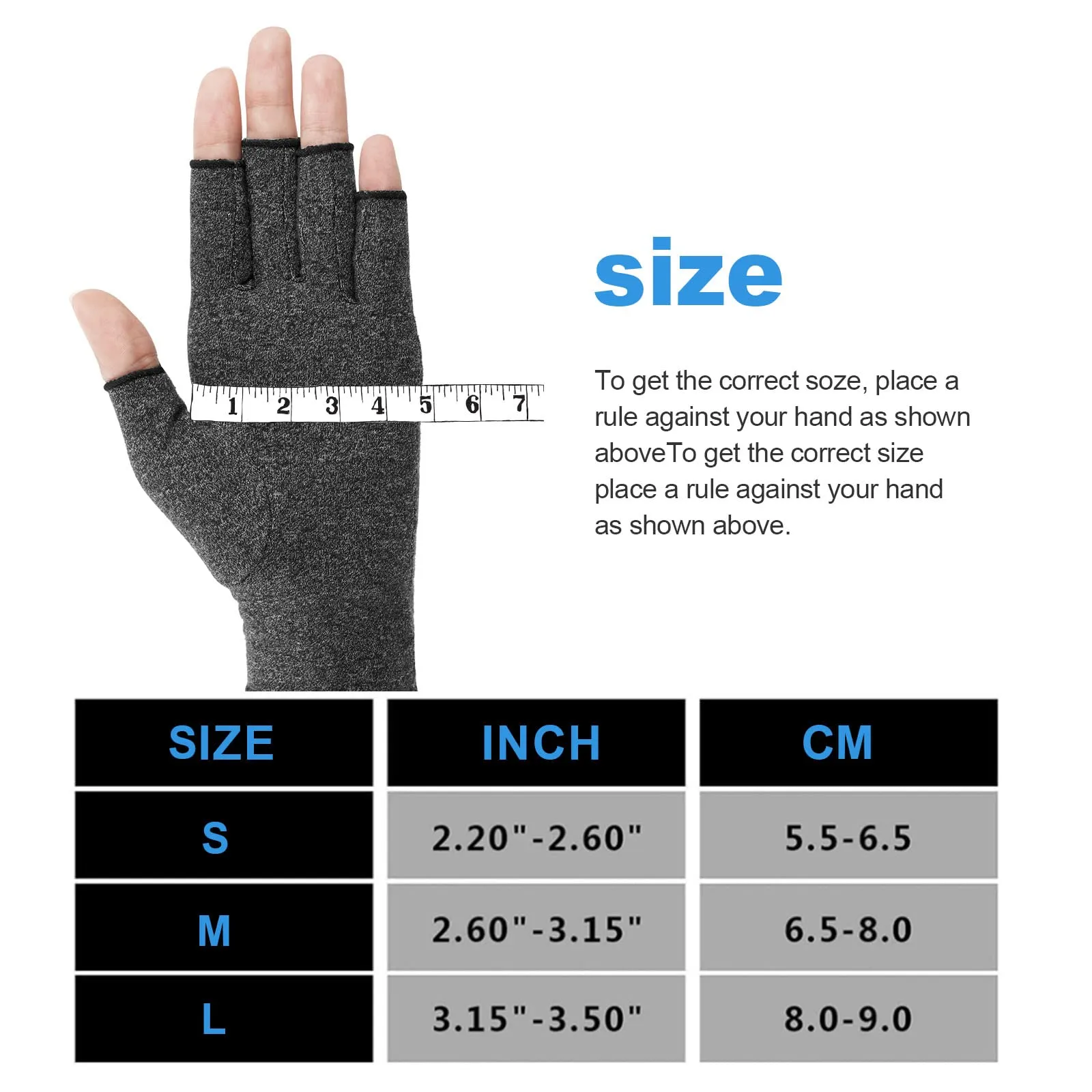 Arthritis Gloves for Women Men, Arthritis Pain Relief Gloves Fingerless Gloves Hand Warmers Gloves Compression Gloves Small