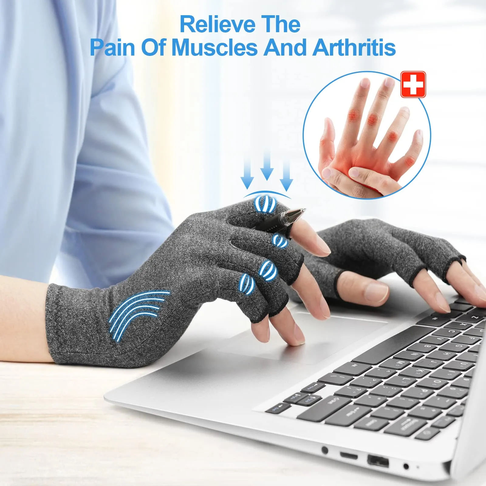 Arthritis Gloves for Women Men, Arthritis Pain Relief Gloves Fingerless Gloves Hand Warmers Gloves Compression Gloves Small