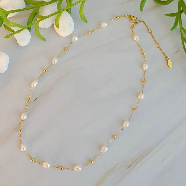 Ashley Freshwater Stationary Pearl Necklace