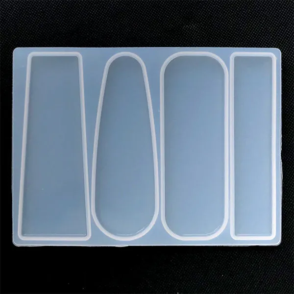 Assorted Geometric Shape Silicone Mold (4 Cavity) | Resin Hair Jewelry DIY | Hair Clip Making | Resin Craft Supplies (69mm)