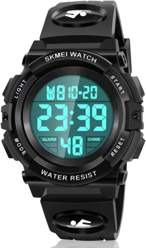 ATIMO LED 50M Waterproof Sports Digital Watch for Kids - Kids Gifts Black