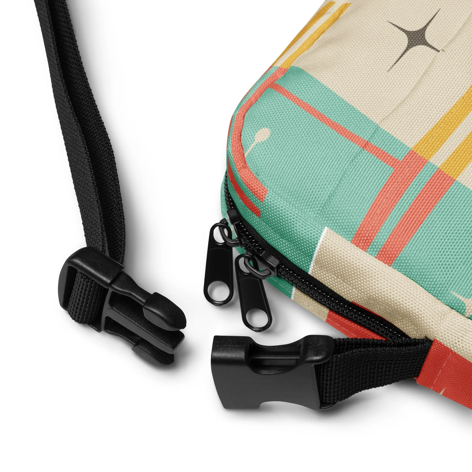 Atomic Cat Mid Century Everyday Purse, Retro 50s MCM Crossbody Sling Bag, Funky Vintage Shoulder Bag