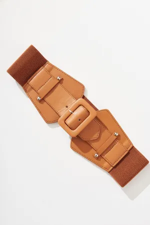 August   Delilah Jackie Stretch Corset Belt In Brown