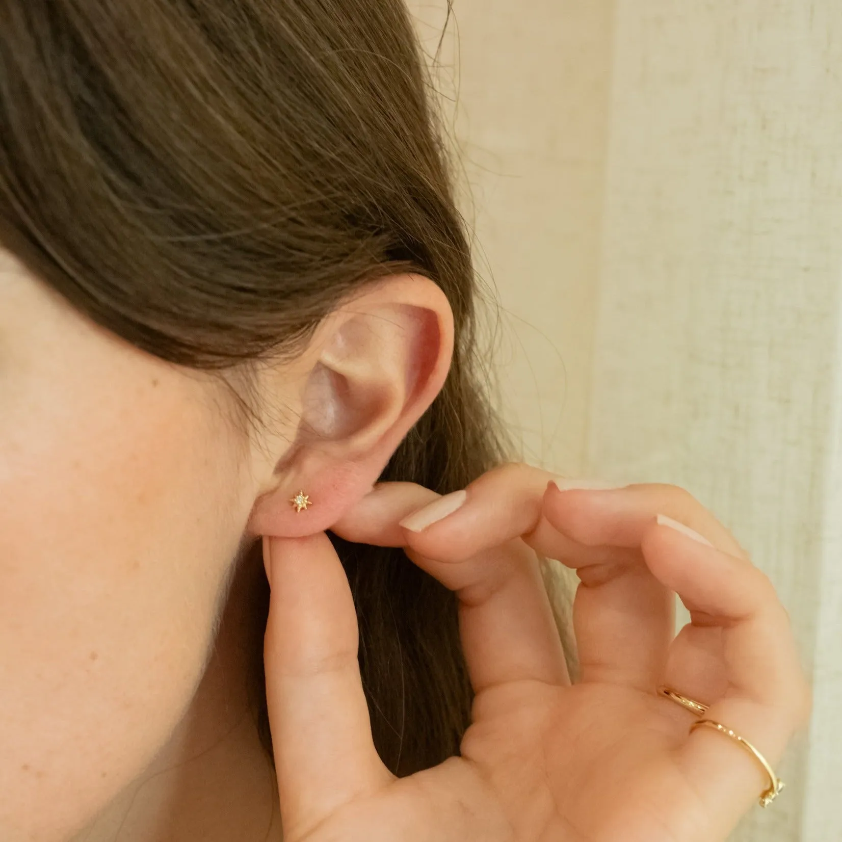 Aura Gold Star Stud Earrings