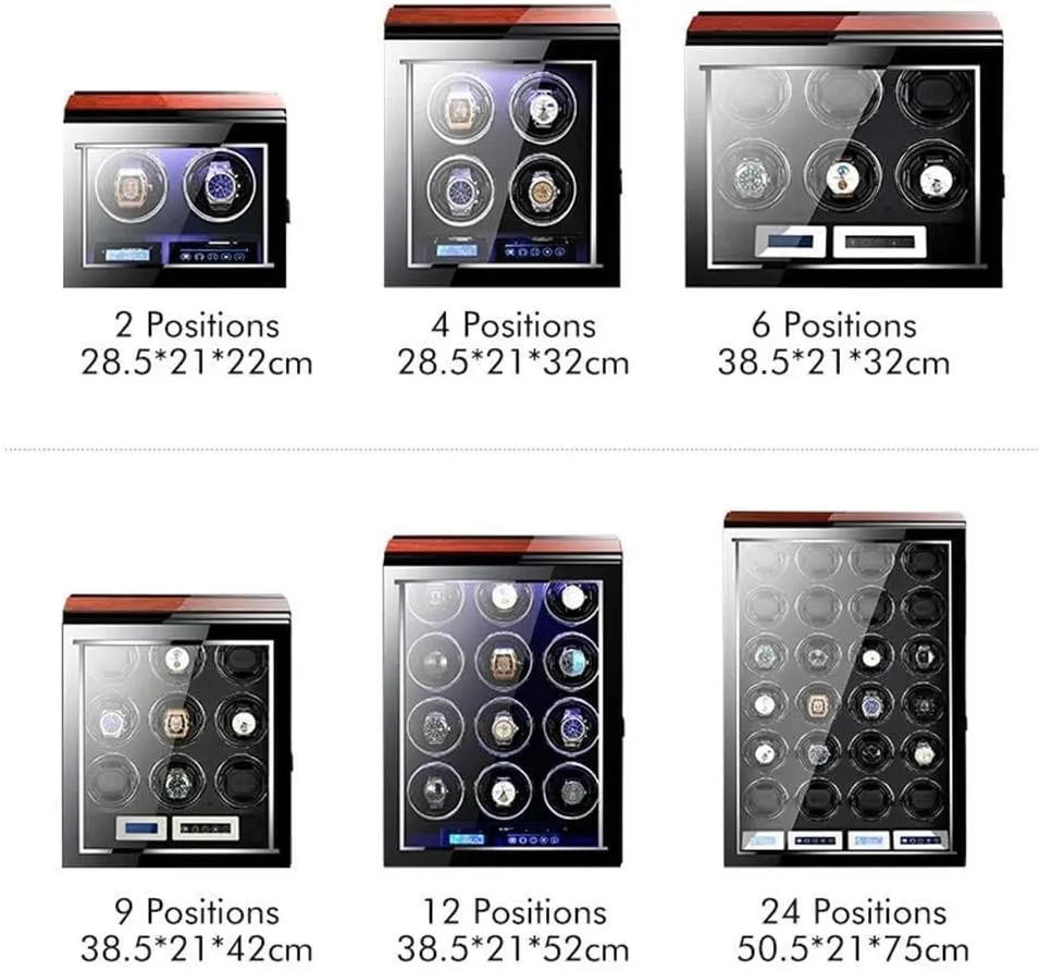 Automatic Watch Winder Box with Remote Control & LCD Touch Screen, Quiet Motor, LED Light, 2 0 Capacity - Large Capacity Gift for Men & Women(12 0)