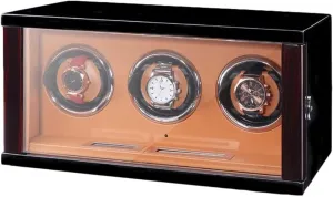 Automatic Watch Winder with Silent Motor, LCD Touch Panel Display, Adjustable Watch Pillows for Men & Women  LED Illumination