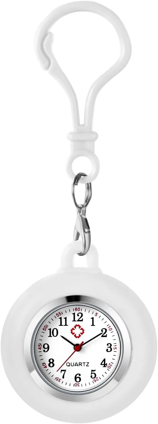 Avaner Women's Nurse Watches, Silicone Hanging Fob Watches, Carabiner Clip Backpack Belt Watches
