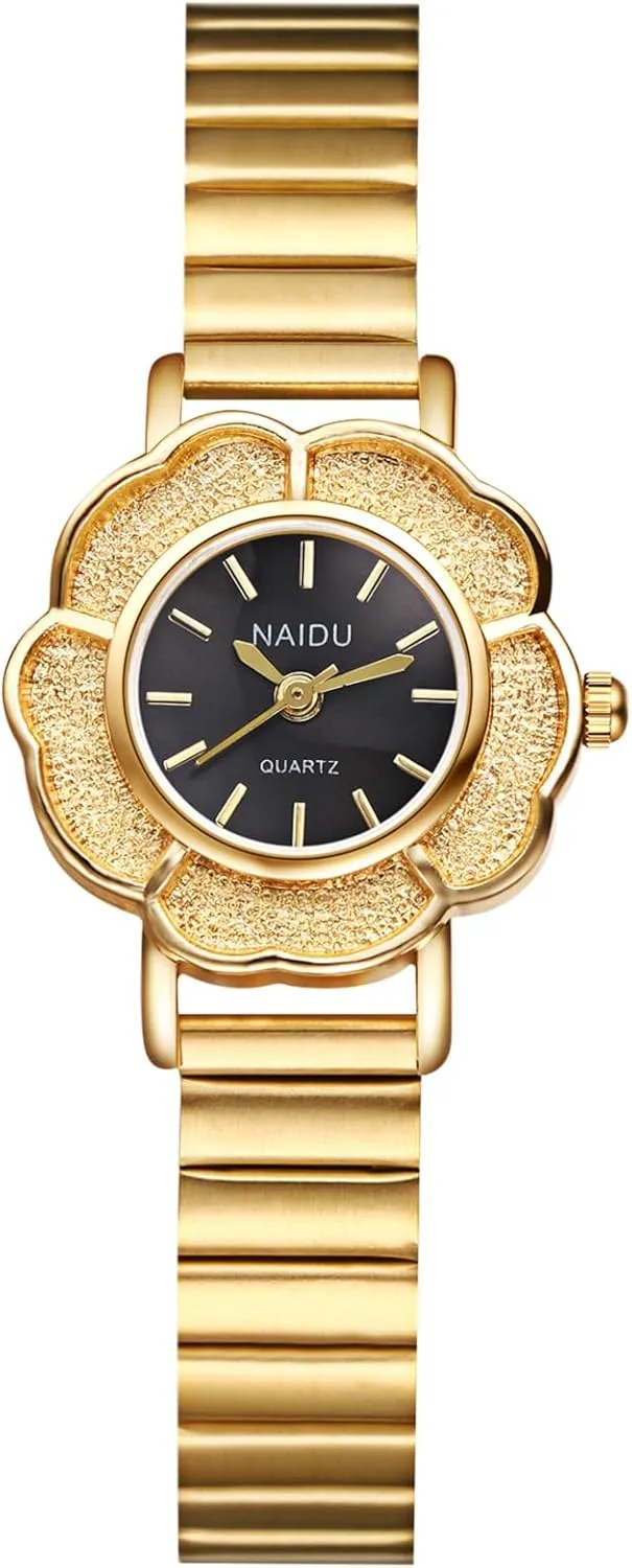 Avaner Women's Stainless Steel Watches: Ultra-Thin Slim Strap Flower-Shaped Small Face Ladies Elegant Dress Wrist Watches