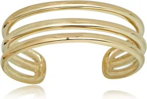 AVORA 10K Gold Adjustable Row Toe Ring