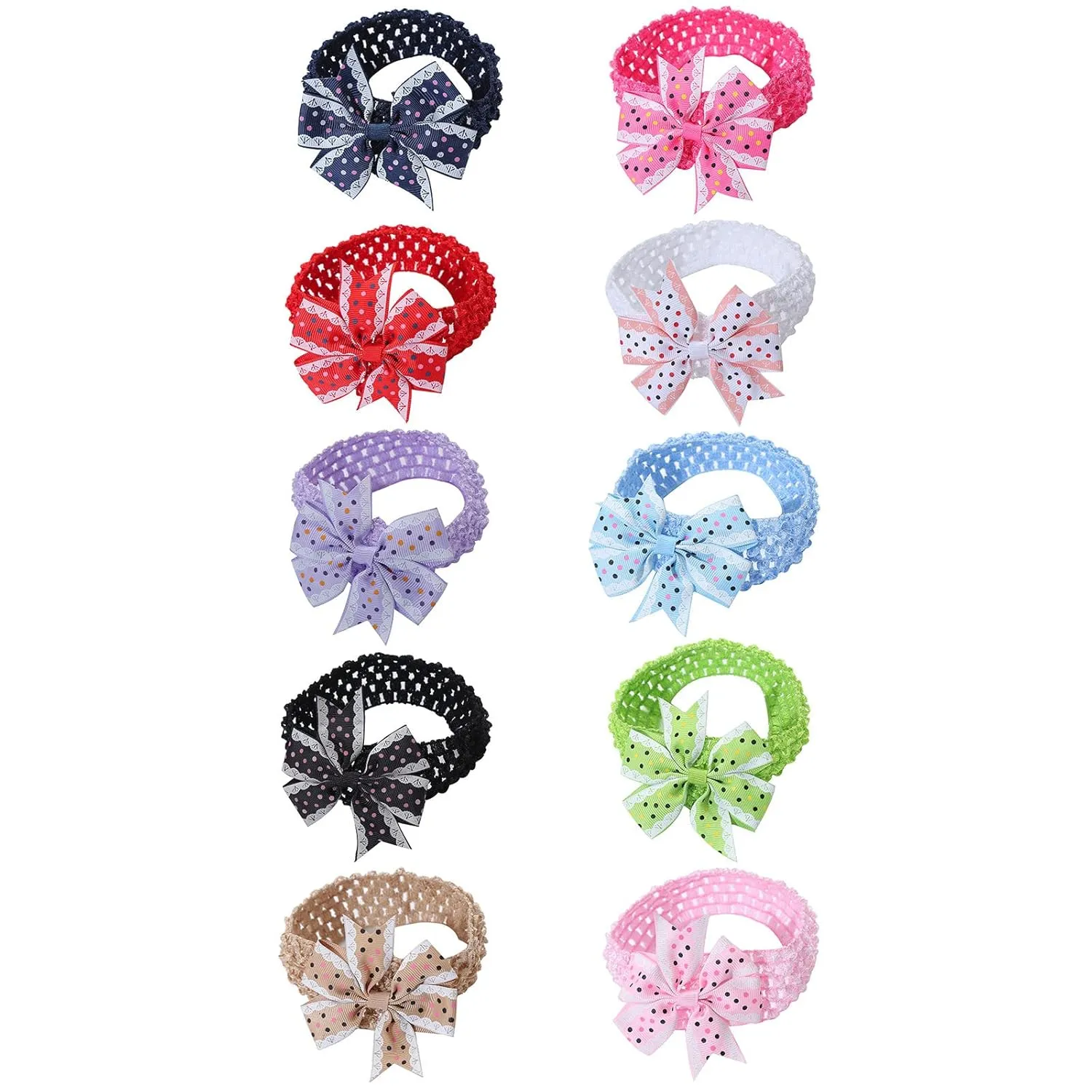 Baby Casual Hair Band Toddler Baby Girls Headband Dot Prints Bowknot Elastic Hair Band For Infant Child Headband (Green, One Size)