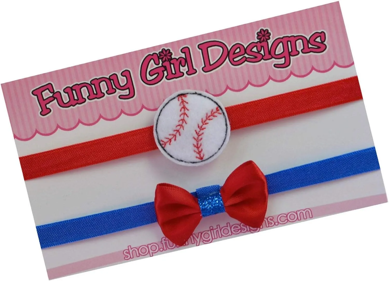 Baby Embroidered Baseball Team Fan Elastic Headband Set