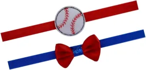 Baby Embroidered Baseball Team Fan Elastic Headband Set