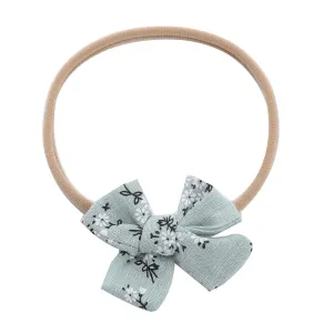 Baby Fashion Hair Band Toddler Baby Girls Floral Prints Headband Bowknot Elastic Hair Band For Infant Headwear (Green, One Size)