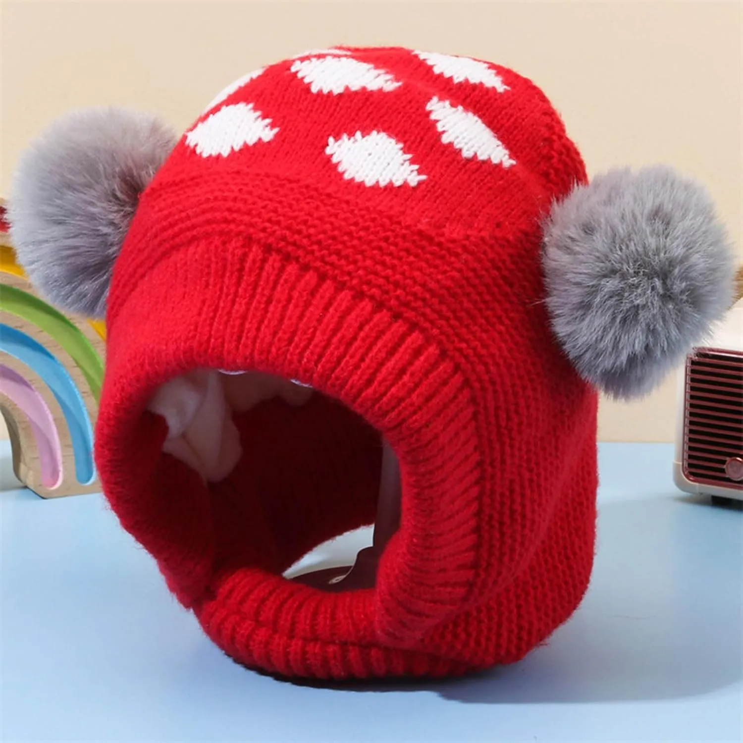 Baby Girl Hats Knit Baby Winter Hat Pom Pom Warm Boys Girls Beanies Kids Cap Baby Beanie Earflaps Hat