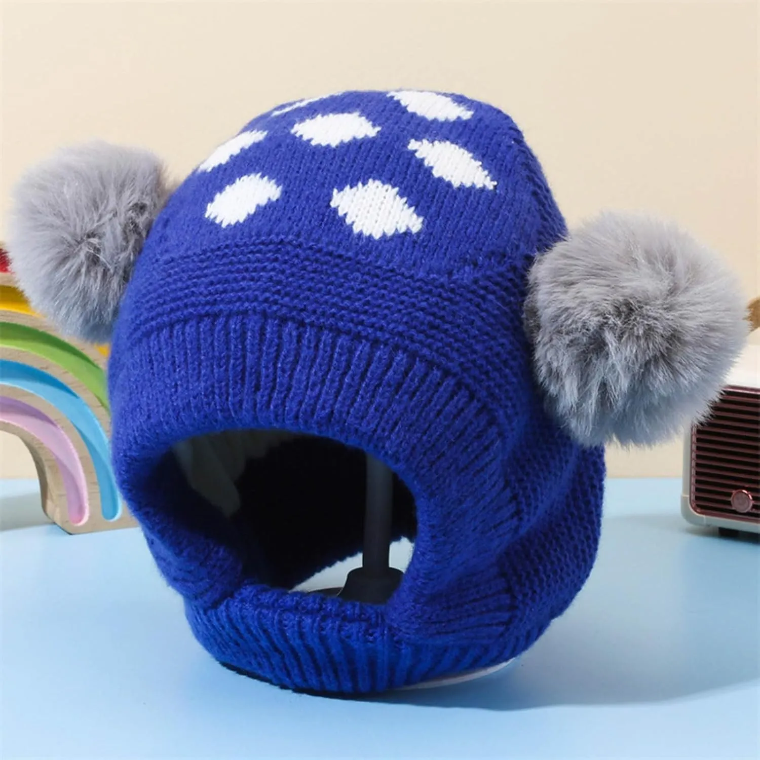 Baby Girl Hats Knit Baby Winter Hat Pom Pom Warm Boys Girls Beanies Kids Cap Baby Beanie Earflaps Hat