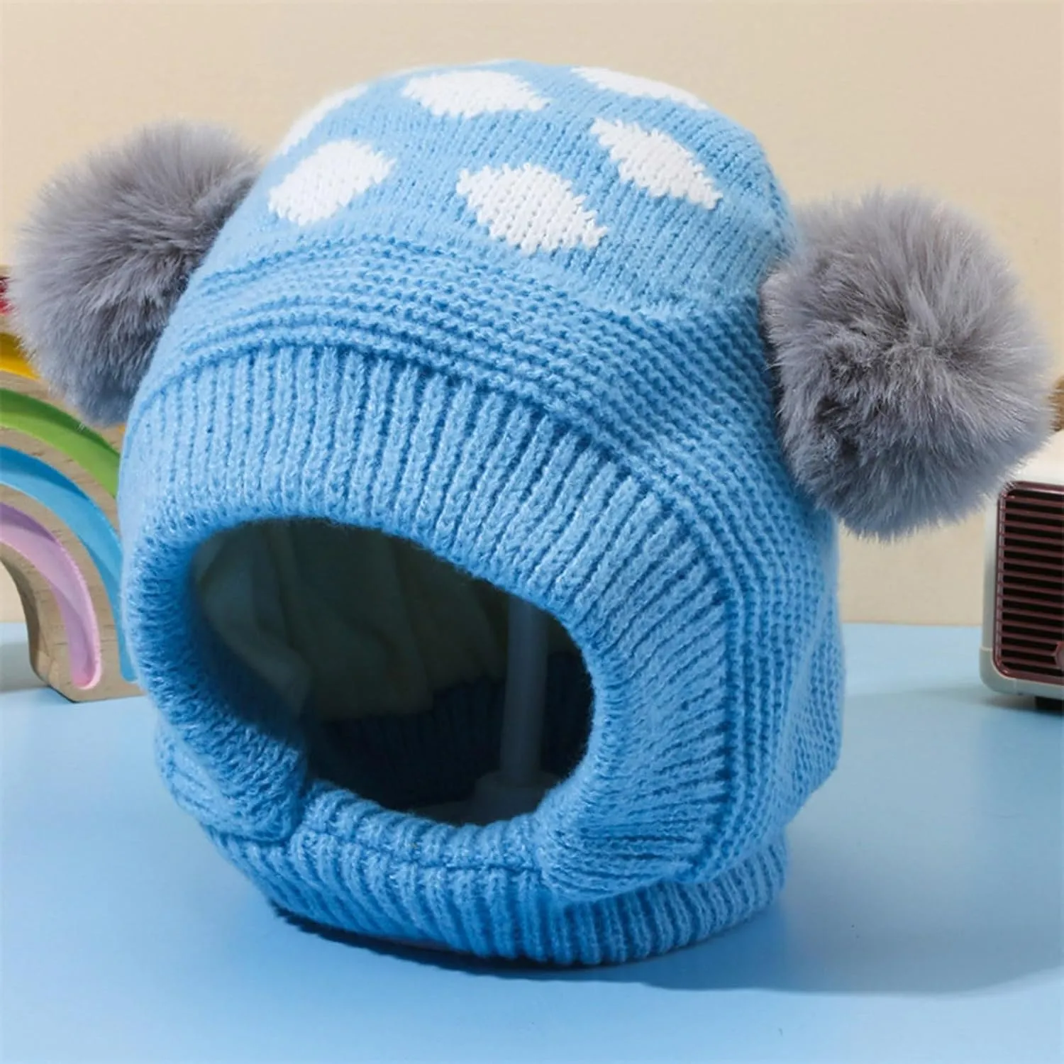 Baby Girl Hats Knit Baby Winter Hat Pom Pom Warm Boys Girls Beanies Kids Cap Baby Beanie Earflaps Hat