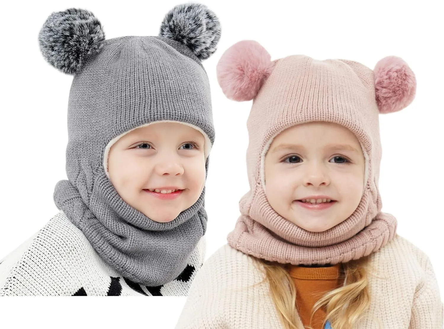 Baby Winter Hat Scarf Set, Unisex Infant Toddler Kids Hat Scarf