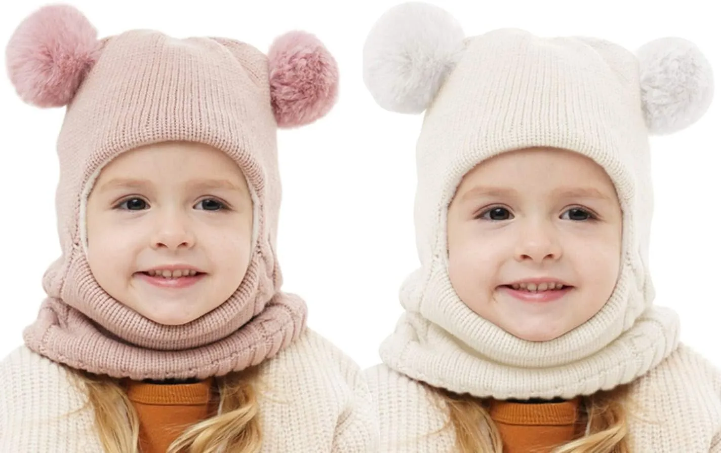 Baby Winter Hat Scarf Set, Unisex Infant Toddler Kids Hat Scarf