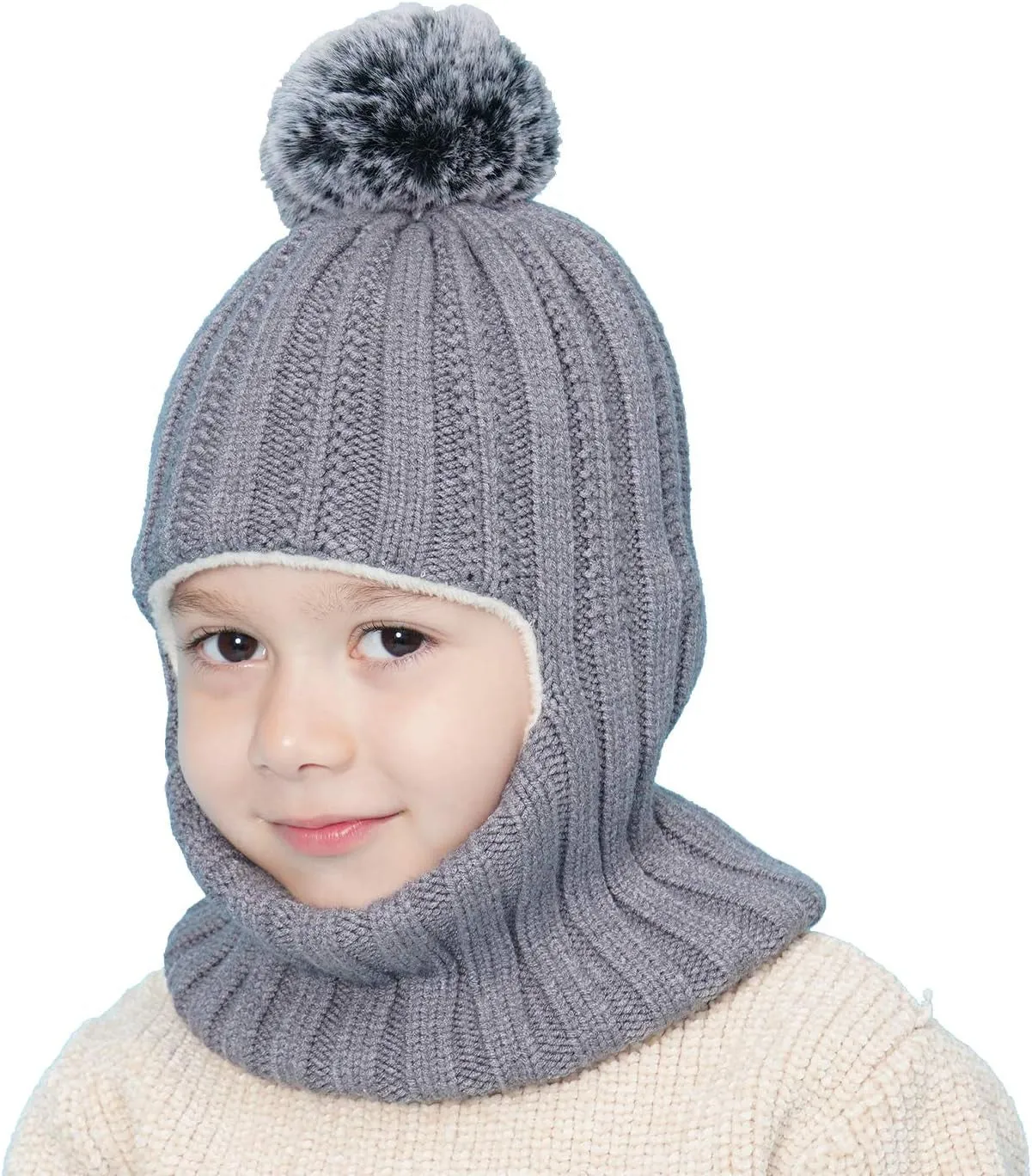 Baby Winter Hat Scarf Set, Unisex Infant Toddler Kids Hat Scarf