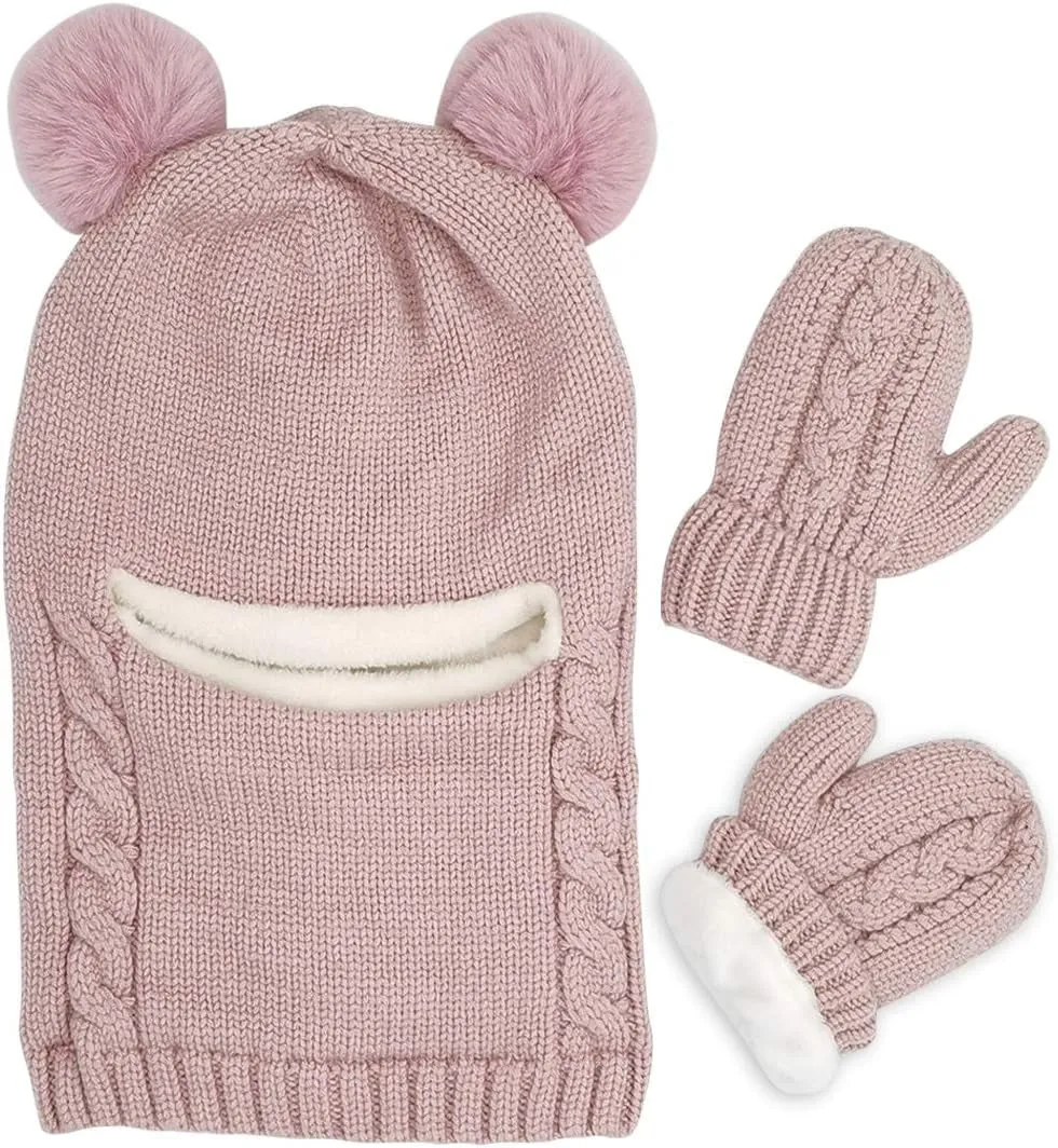 Baby Winter Hat Scarf Set, Unisex Infant Toddler Kids Hat Scarf