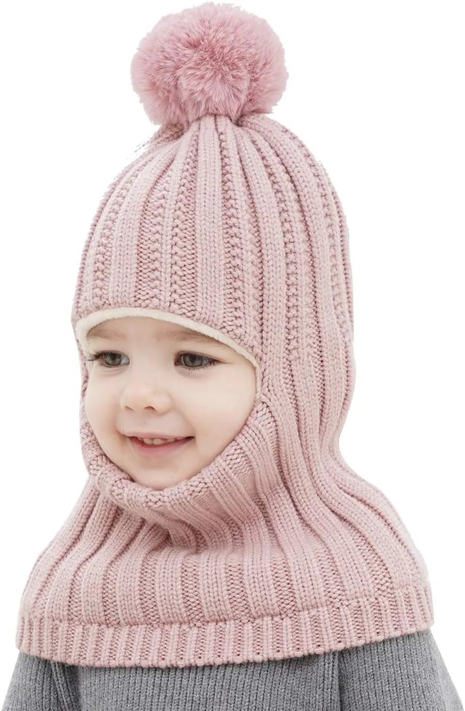 Baby Winter Hat Scarf Set, Unisex Infant Toddler Kids Hat Scarf