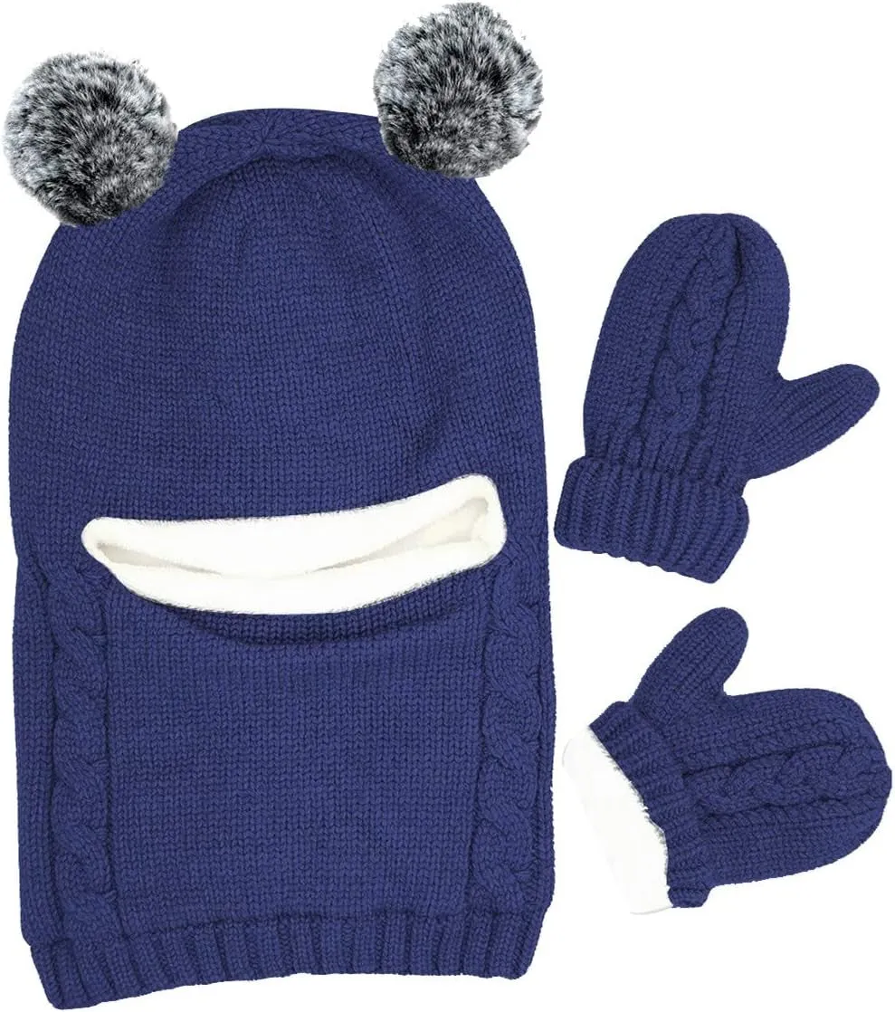 Baby Winter Hat Scarf Set, Unisex Infant Toddler Kids Hat Scarf