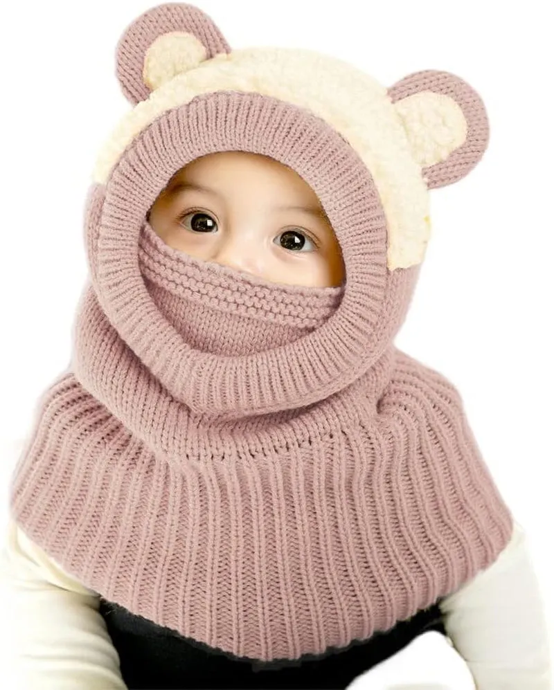 Baby Winter Hat Scarf Set, Unisex Infant Toddler Kids Hat Scarf
