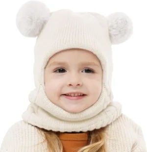 Baby Winter Hat Scarf Set, Unisex Infant Toddler Kids Hat Scarf