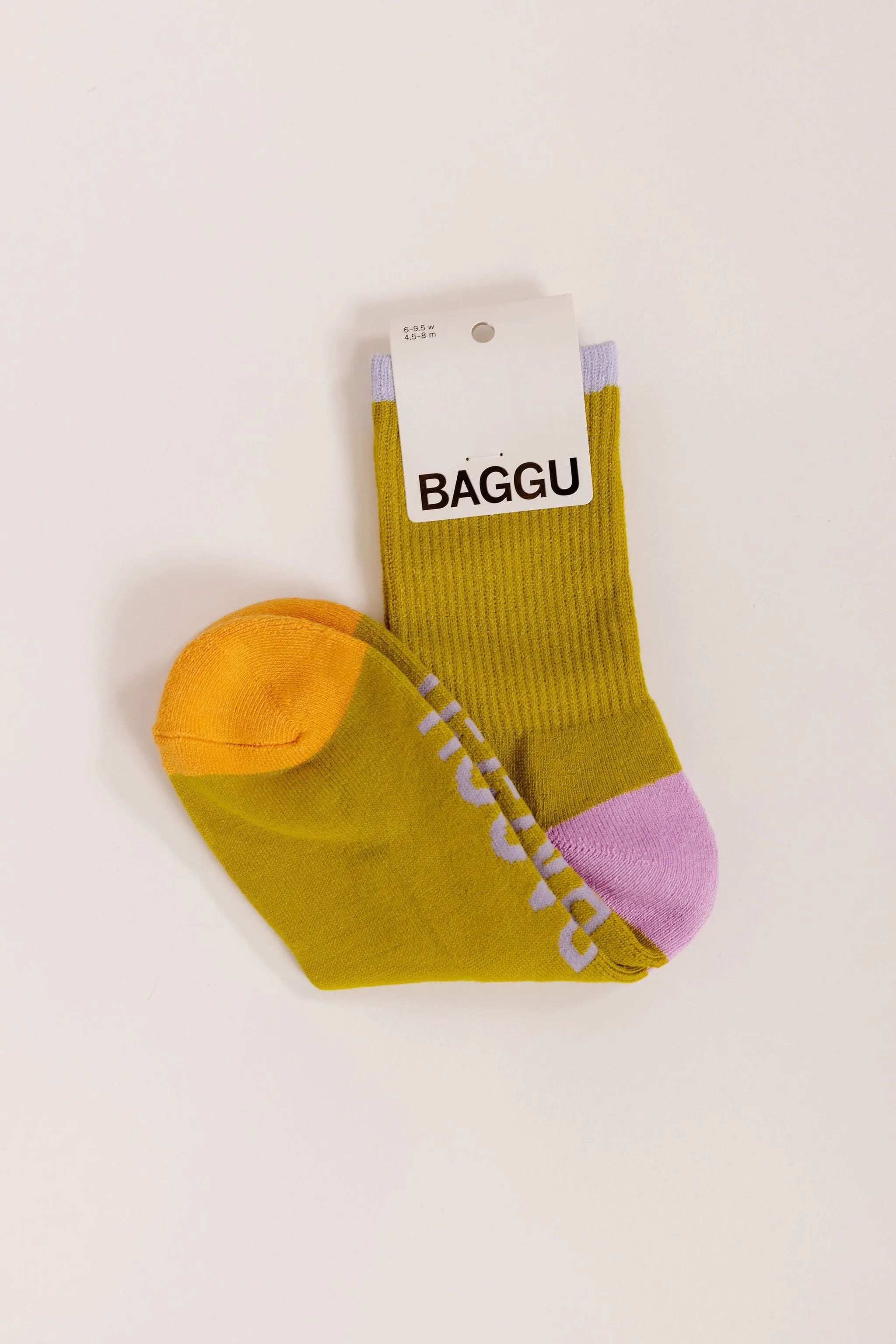 Baggu Ribbed Sock in Citron Mix