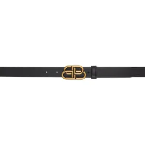 Balenciaga Black Thin BB Belt
