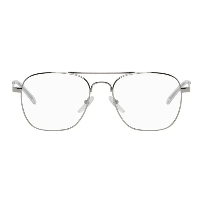 Balenciaga Silver Pilot Aviator Glasses