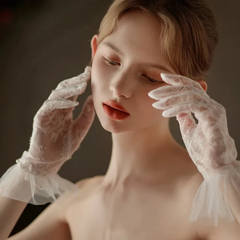 Balletcore White Lace Gloves