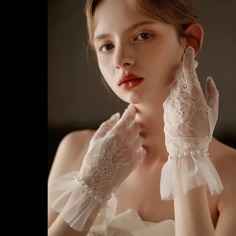 Balletcore White Lace Gloves