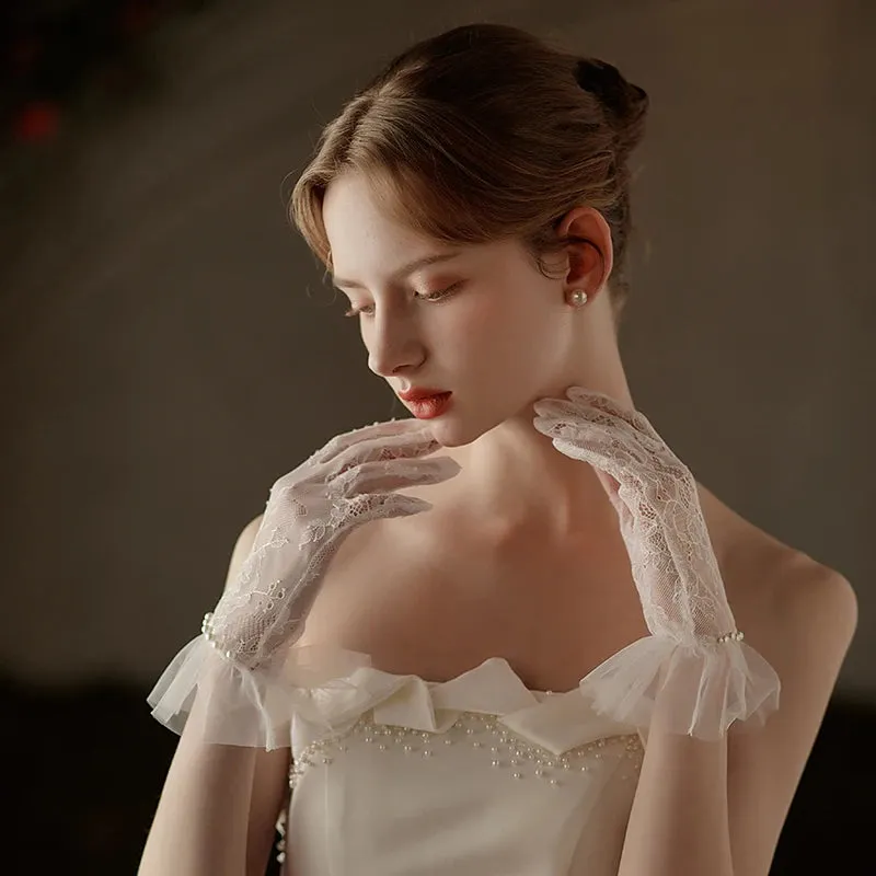 Balletcore White Lace Gloves