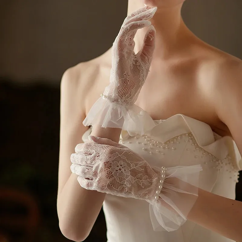 Balletcore White Lace Gloves