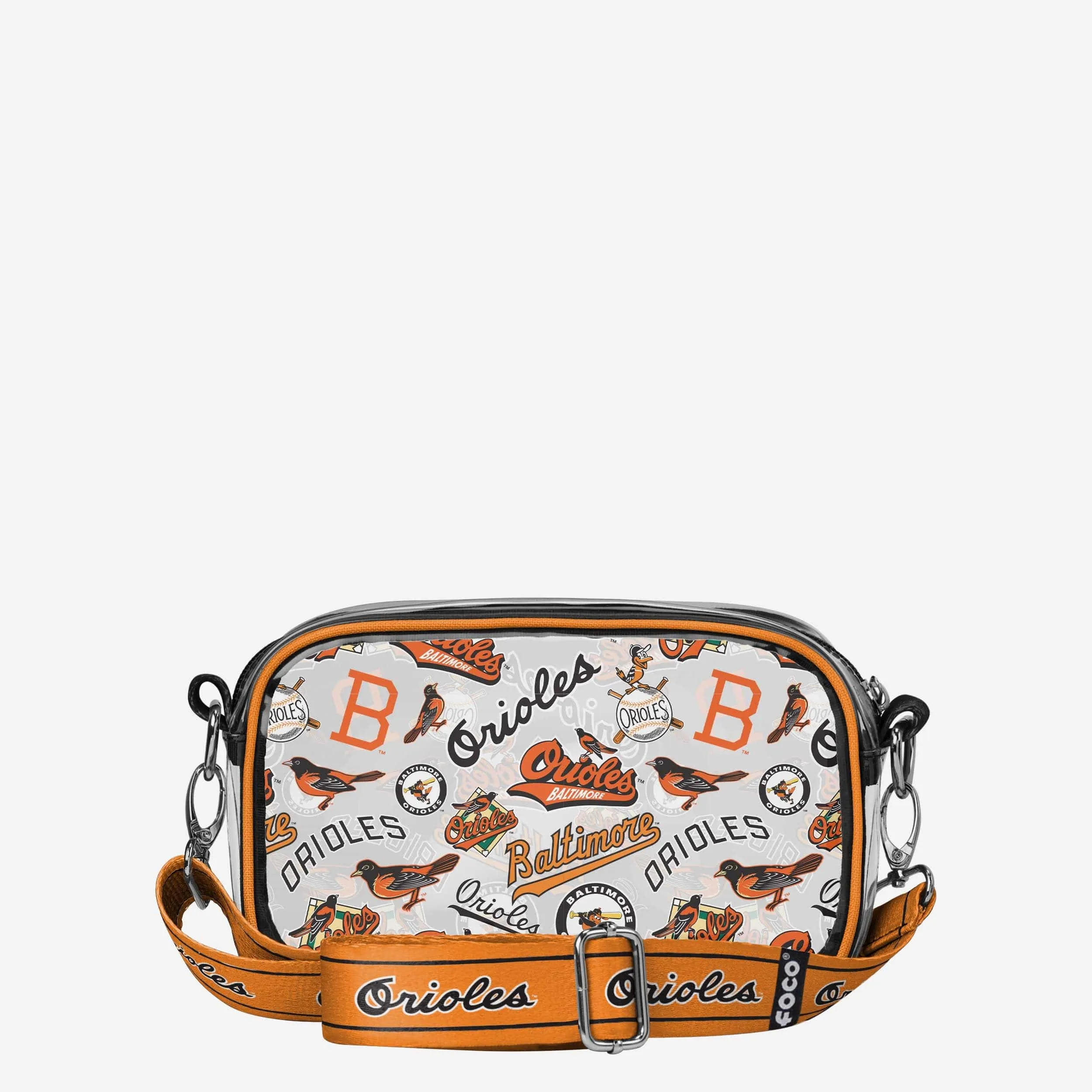 Baltimore Orioles Repeat Retro Print Clear Crossbody Bag