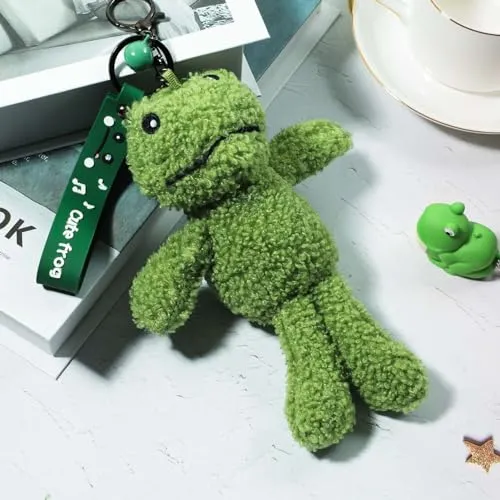 BAOPLAYKIDS Cute Keychain Frog Plush Keychain Accessories Kawaii Doll Keychains for Backpacks, Bags, Purse, Phone, Car Key Ring, Birthday Christmas Valentines Day Gifts for Women Men