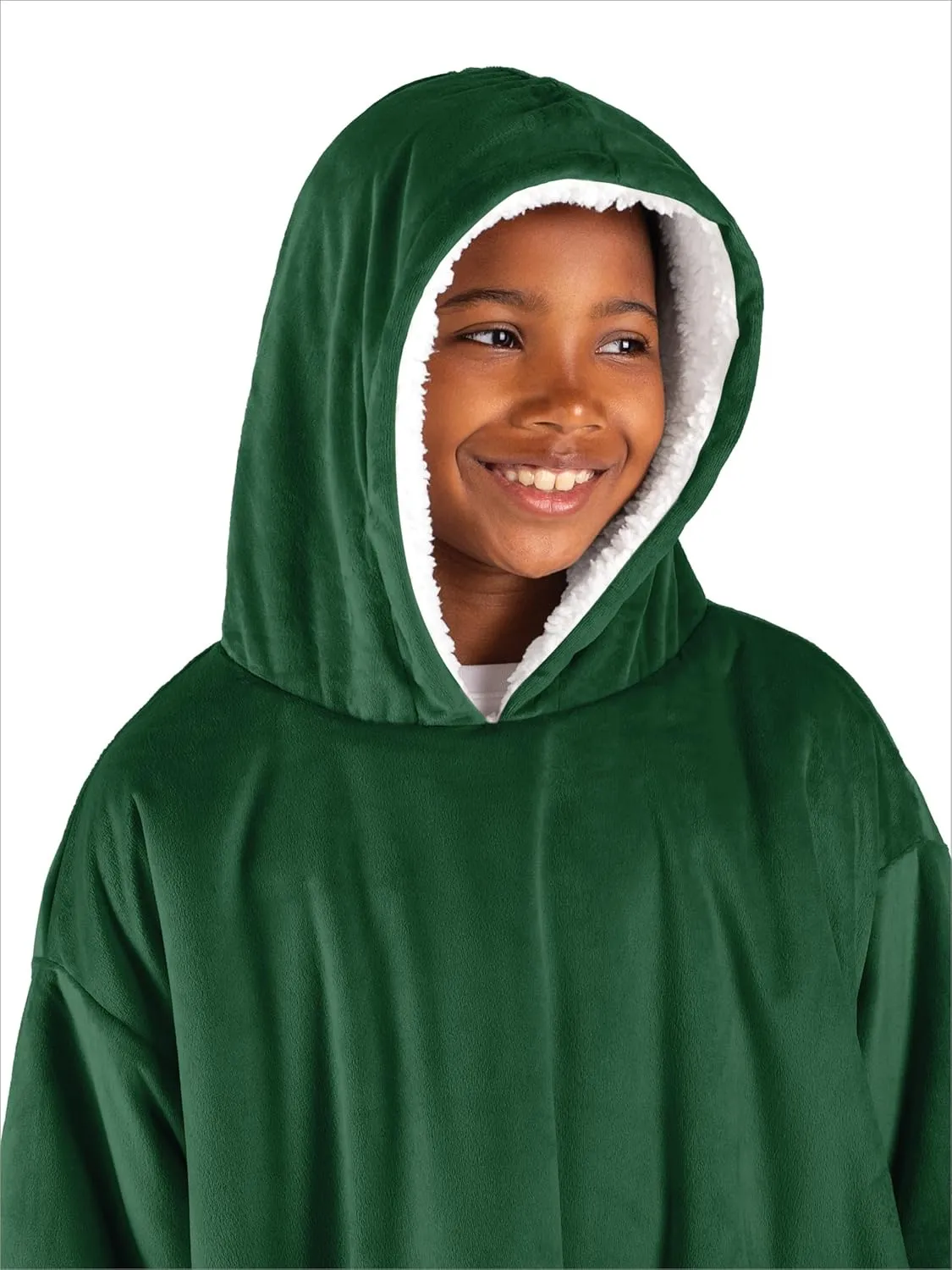 Bare Home Wearable Blanket B-Cozy Hoodie - Soft Plush Sherpa - Warm and Cozy - Oversized Wearable Blanket - Adult & Kid Sizes